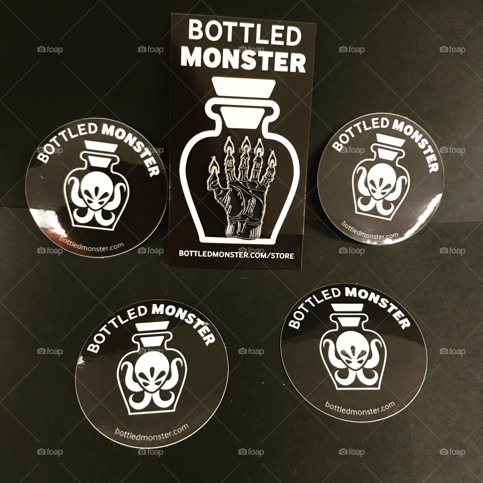 Bottled Monster pin