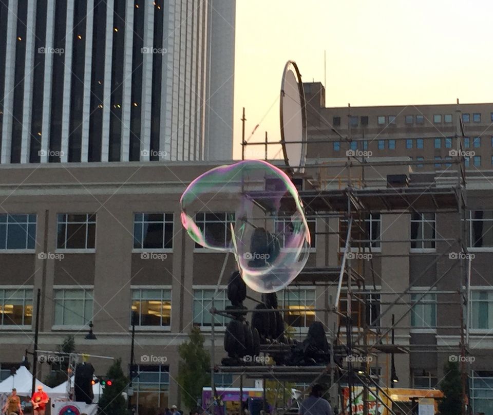 Giant bubble 
Rochester Fringe Festival 