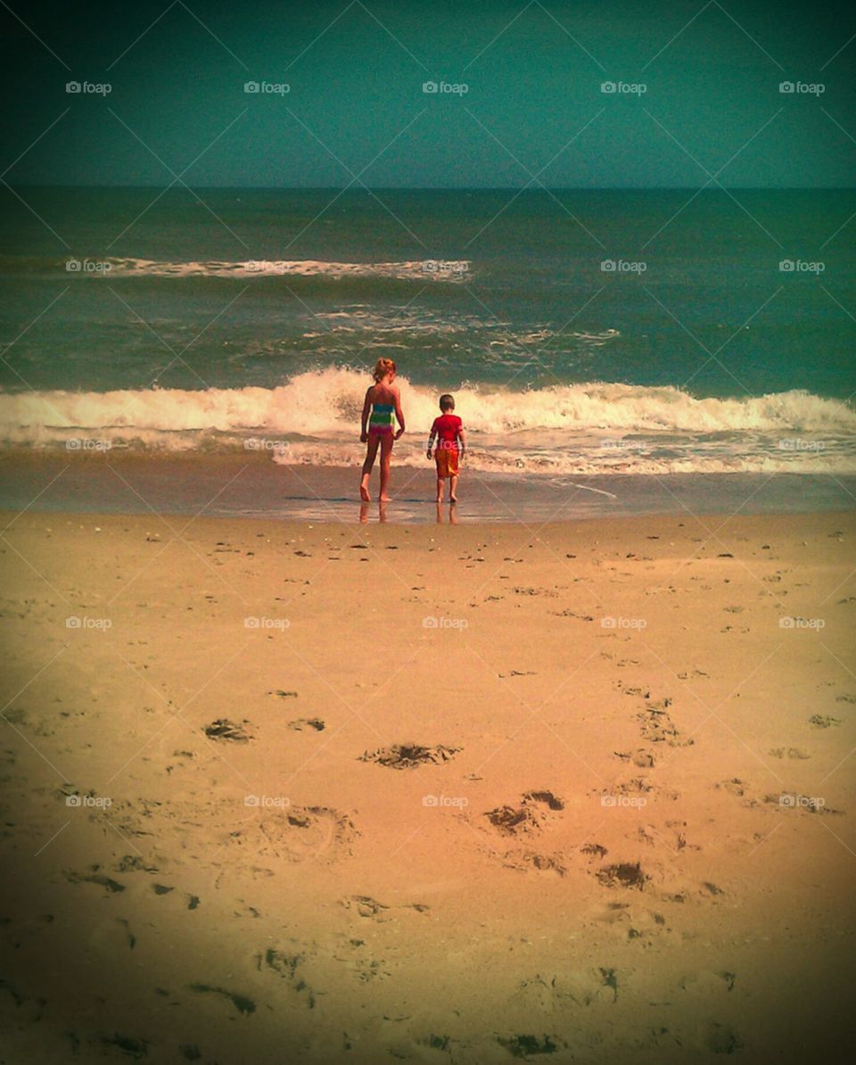 Beach day. my children at the beach