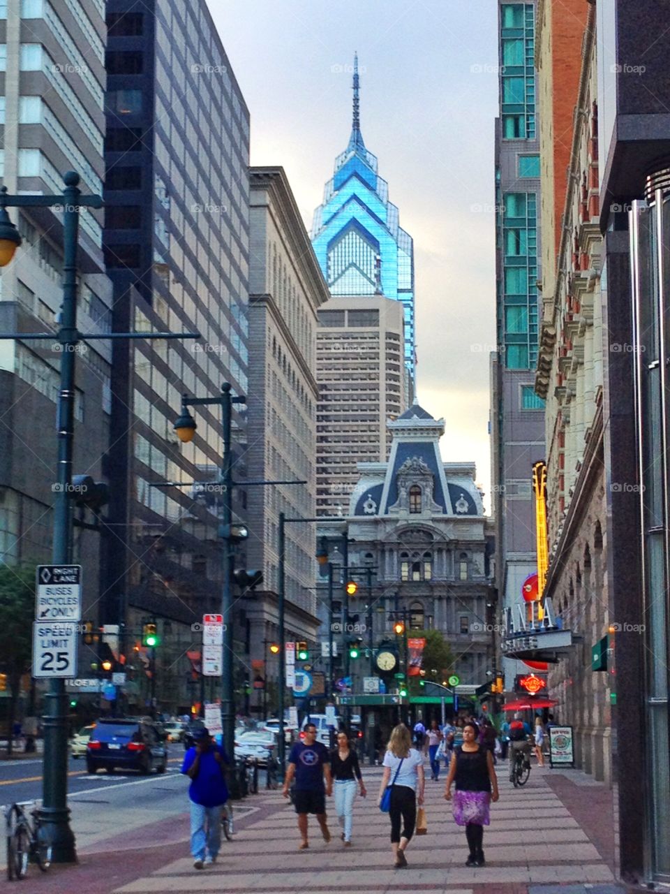 Market street,Philadelphia,USA. Walking in market street in downtown of PHILLY