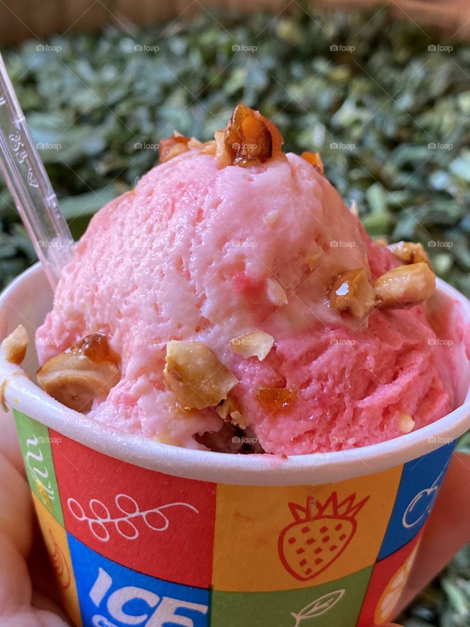 Homemade ice cream from fresh fruit 