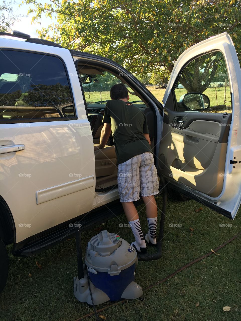 Vacuuming vehicle. 