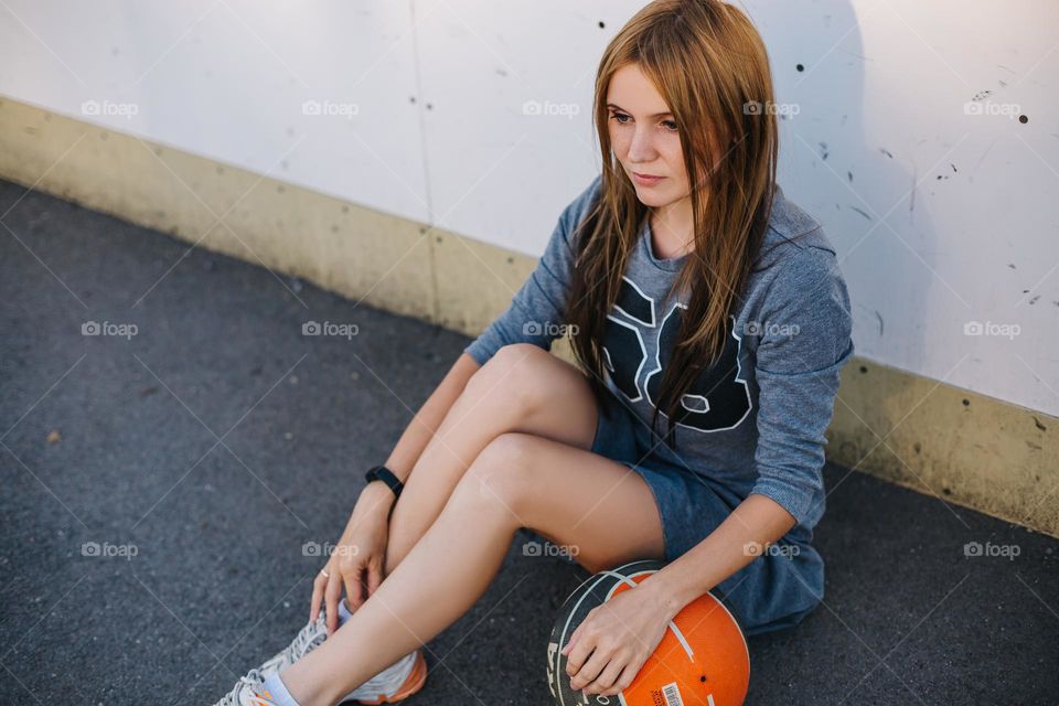 Girl and basketball 