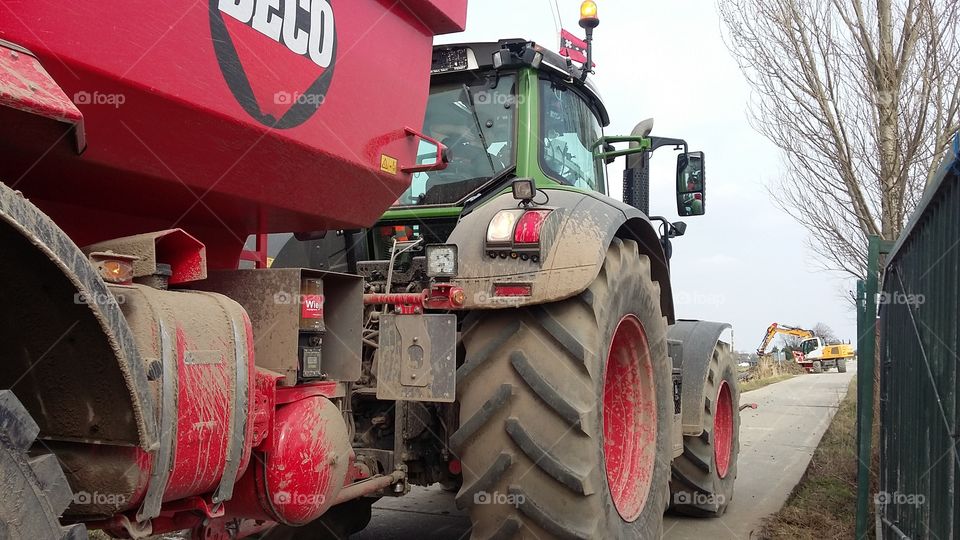 Tractor photographed up close
