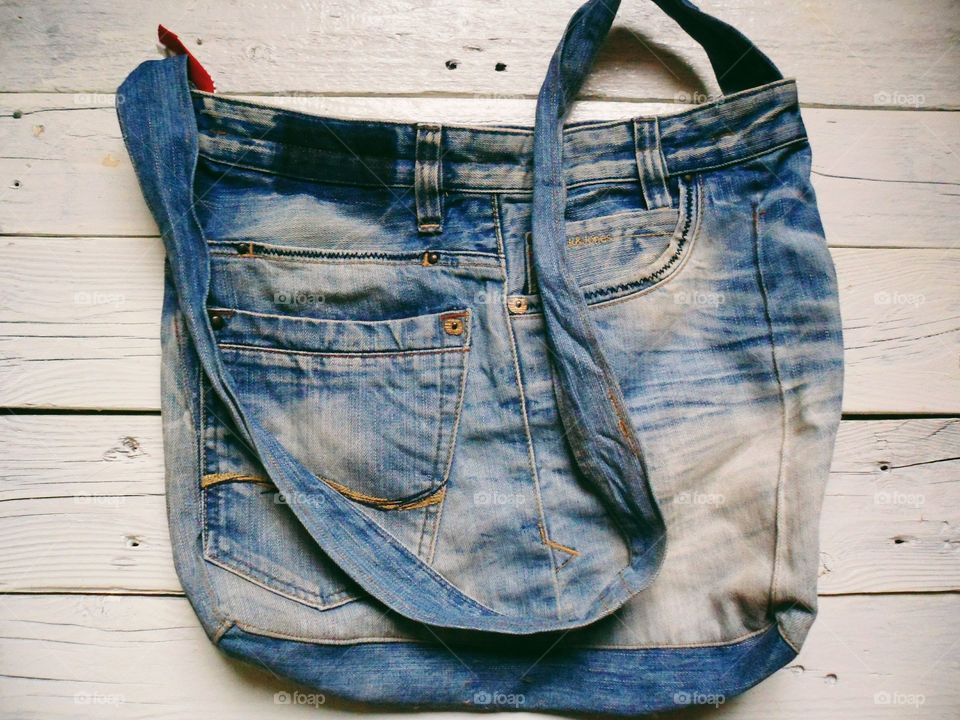 Author's work of denim bag