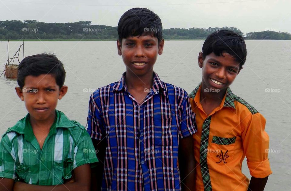 innocent smile. travel to Kuakata