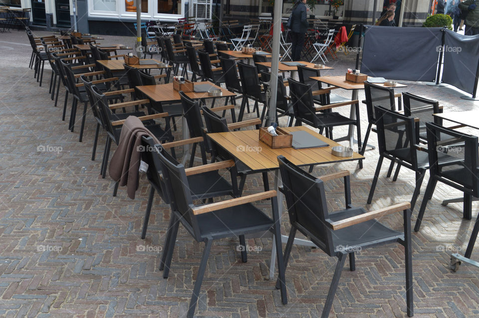 Empty Terrace At Amsterdam The Netherlands