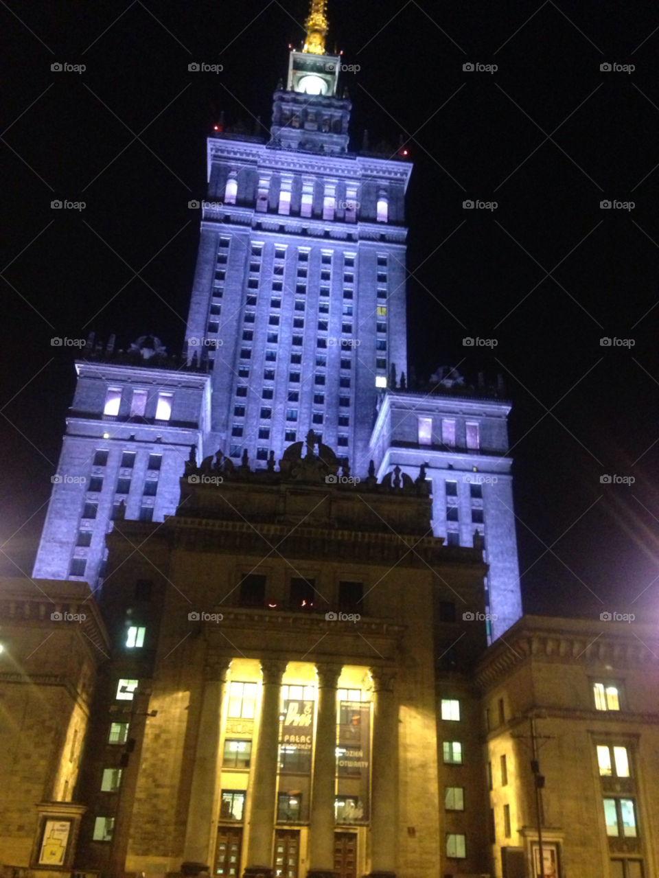 night building warsaw skyscreaper by fristajl