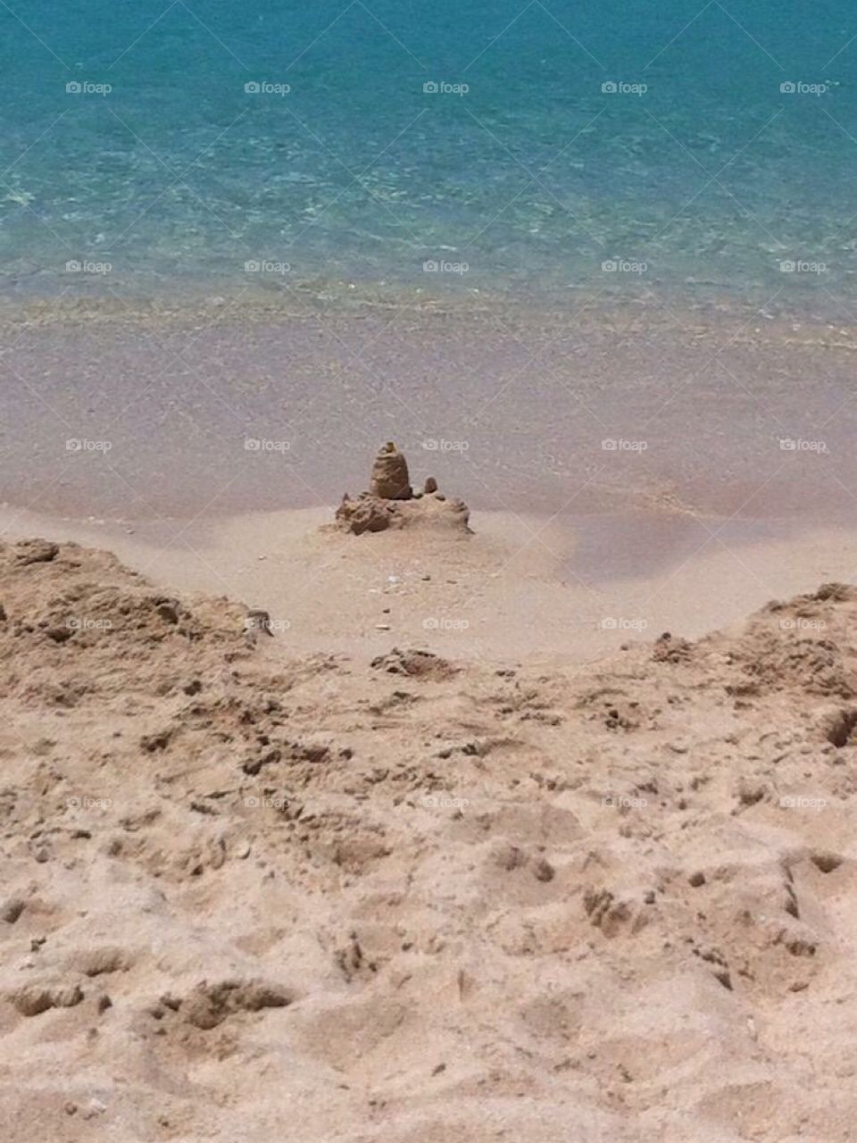 Sand castle on the beach in Montego Bay, Jamaica 🇯🇲 