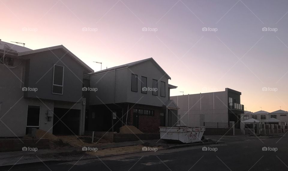 Construction at dusk