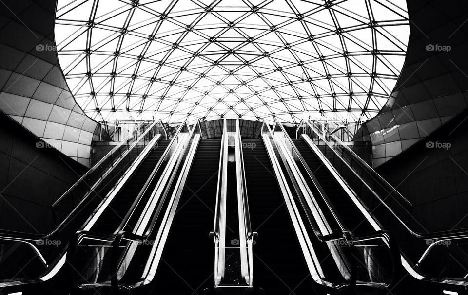 escalator black and white sweden malmo white by bradman