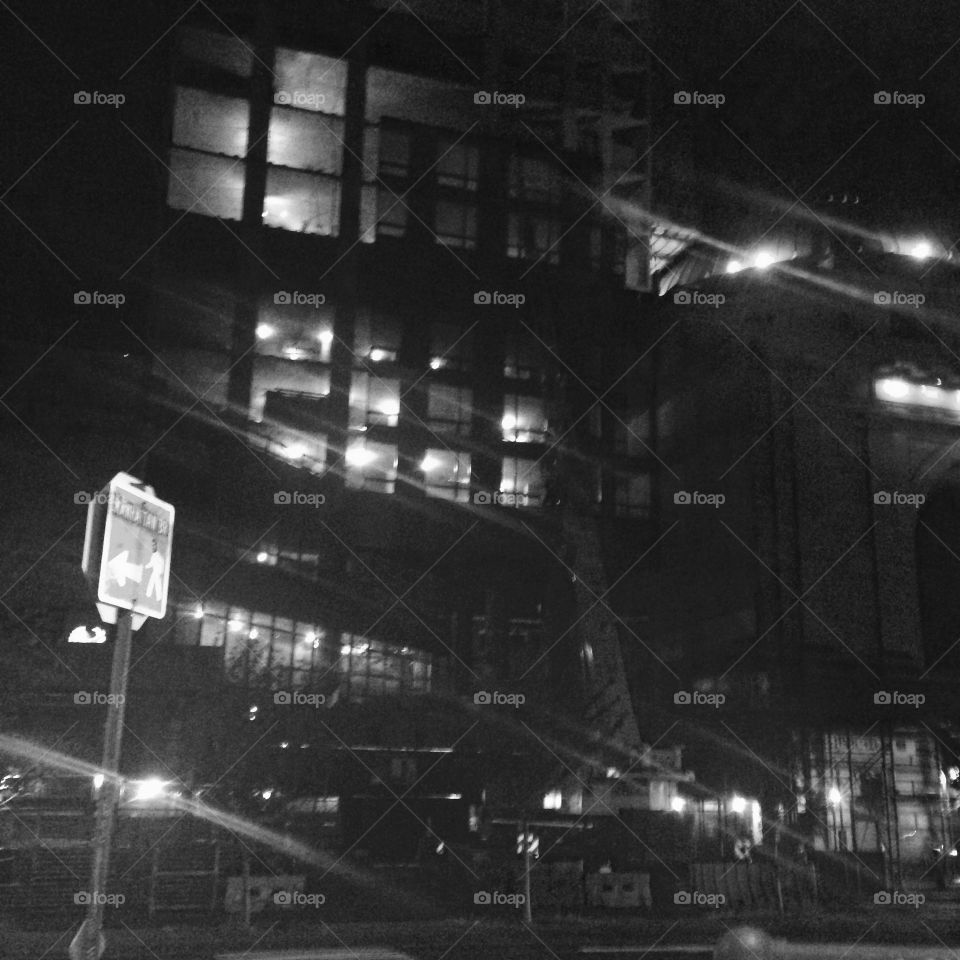  #blackandwhite#city#buildings#night#black#white#