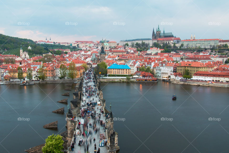 Charles bridge at sunset