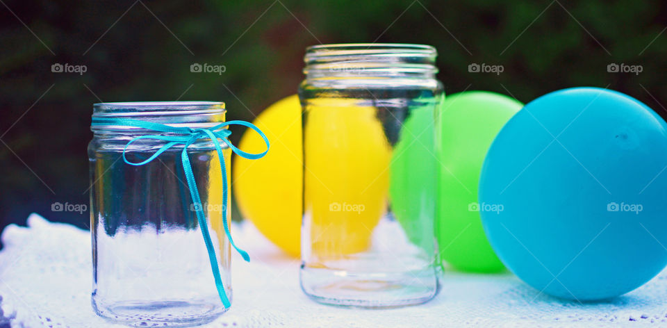jar and balloons