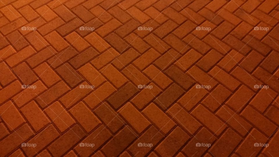 Bricks. Encountered this warm evening lighting on brick walkway while taking an evening walk