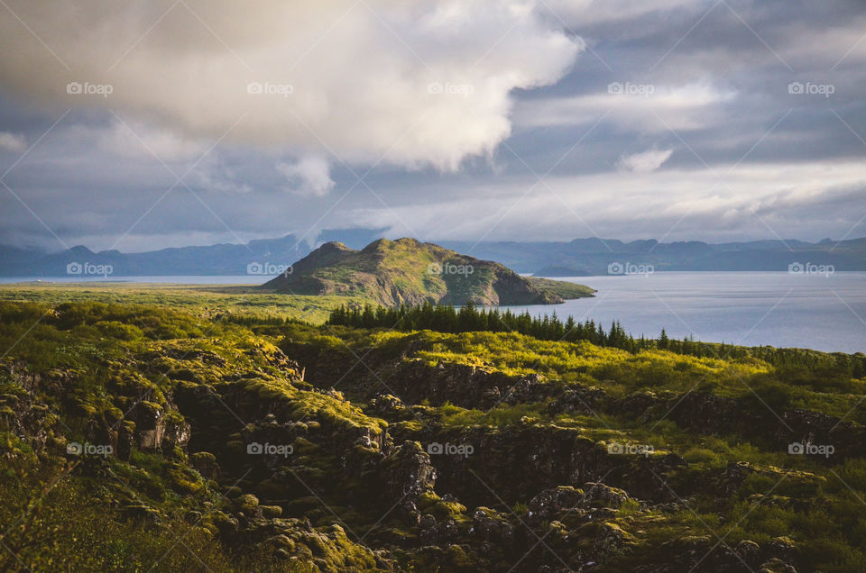 Thingvellir national park panorama in Iceland