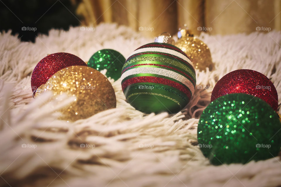 Colorful Christmas bulbs