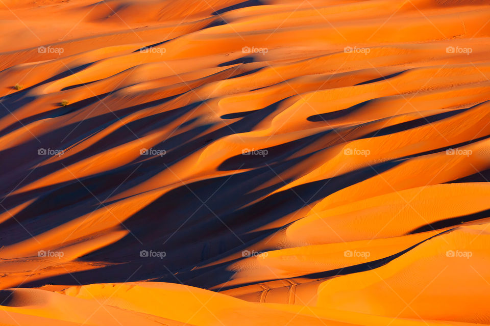 Light and shadows in the desert in UAE