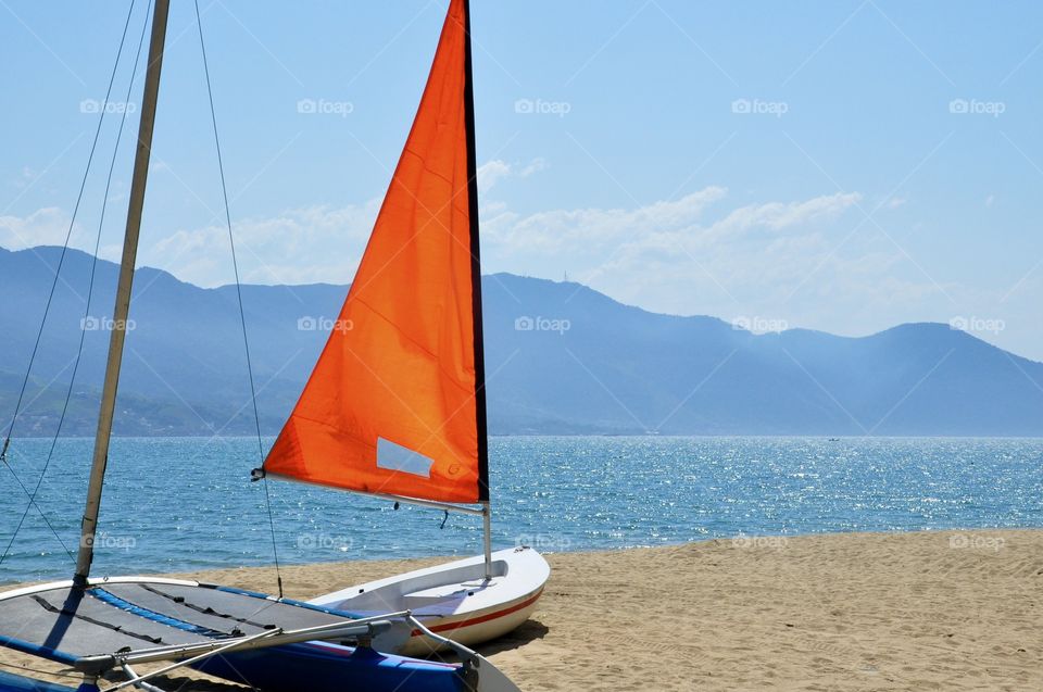 a boat on the beach