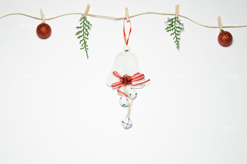 Christmas frame with rope and decoration