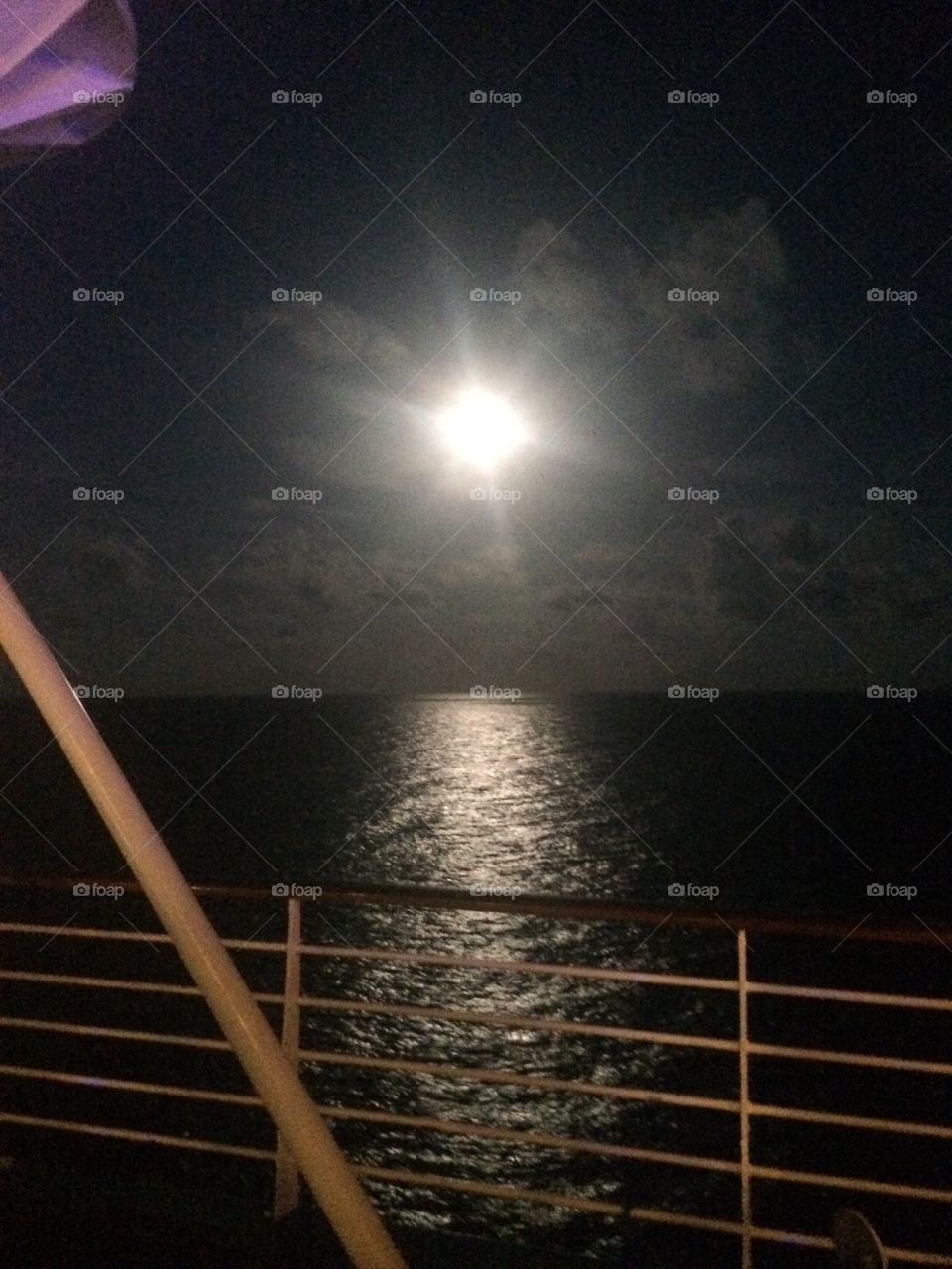 Moonlight over the ocean