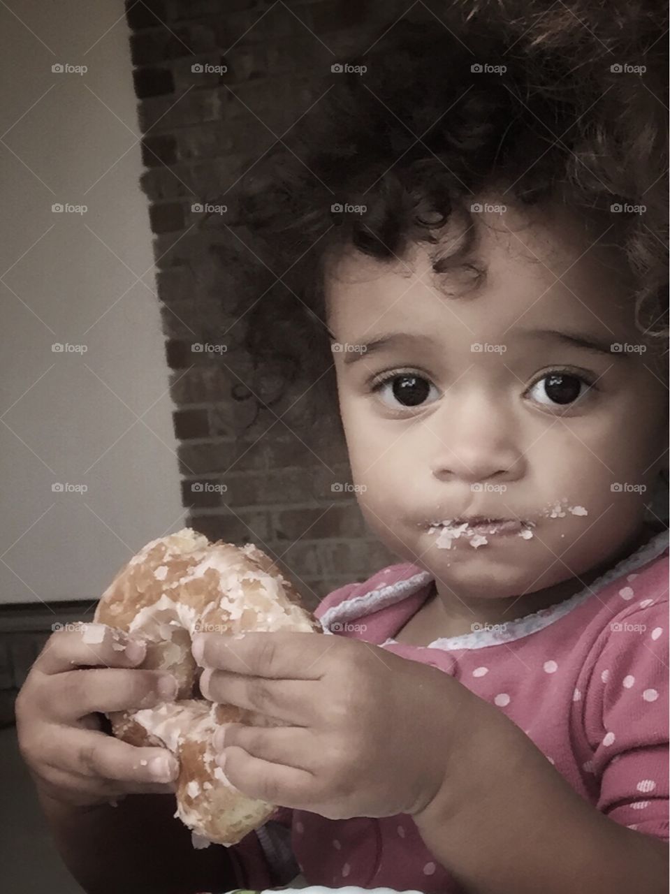 Babies first ever donut 