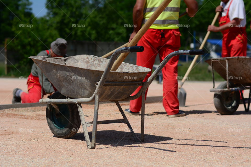 Workers on a construction site