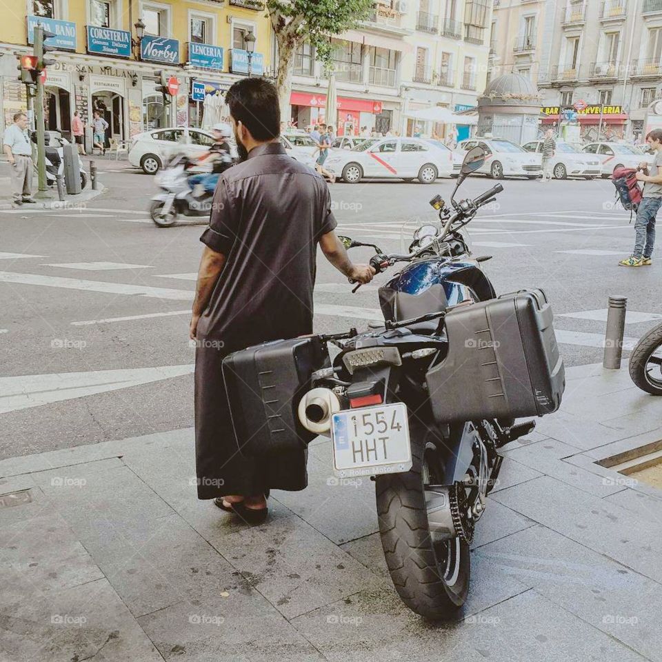 busy street in Madrid