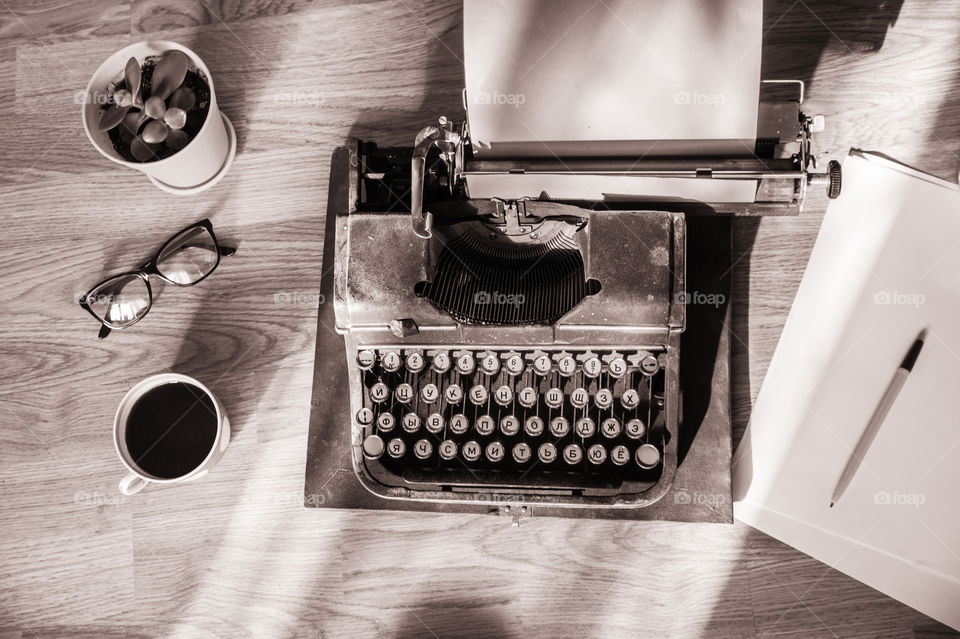 Old typewriter for writers