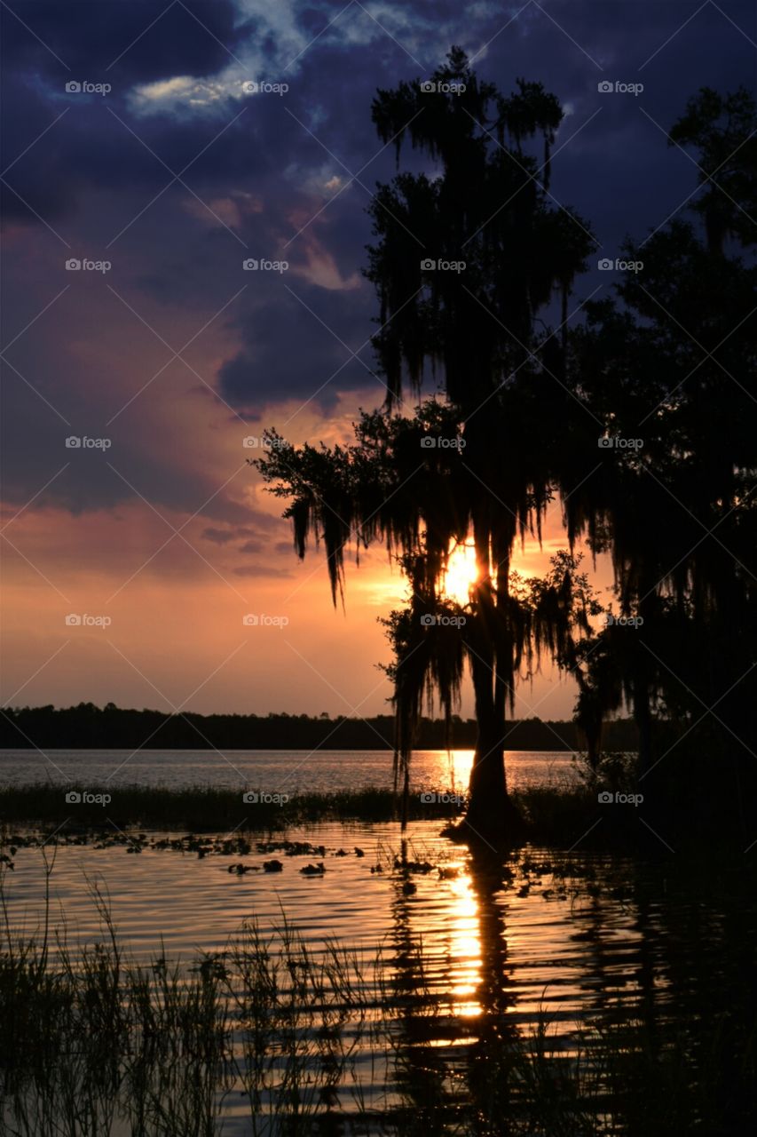sunset over lake alto. sunset over lake alto