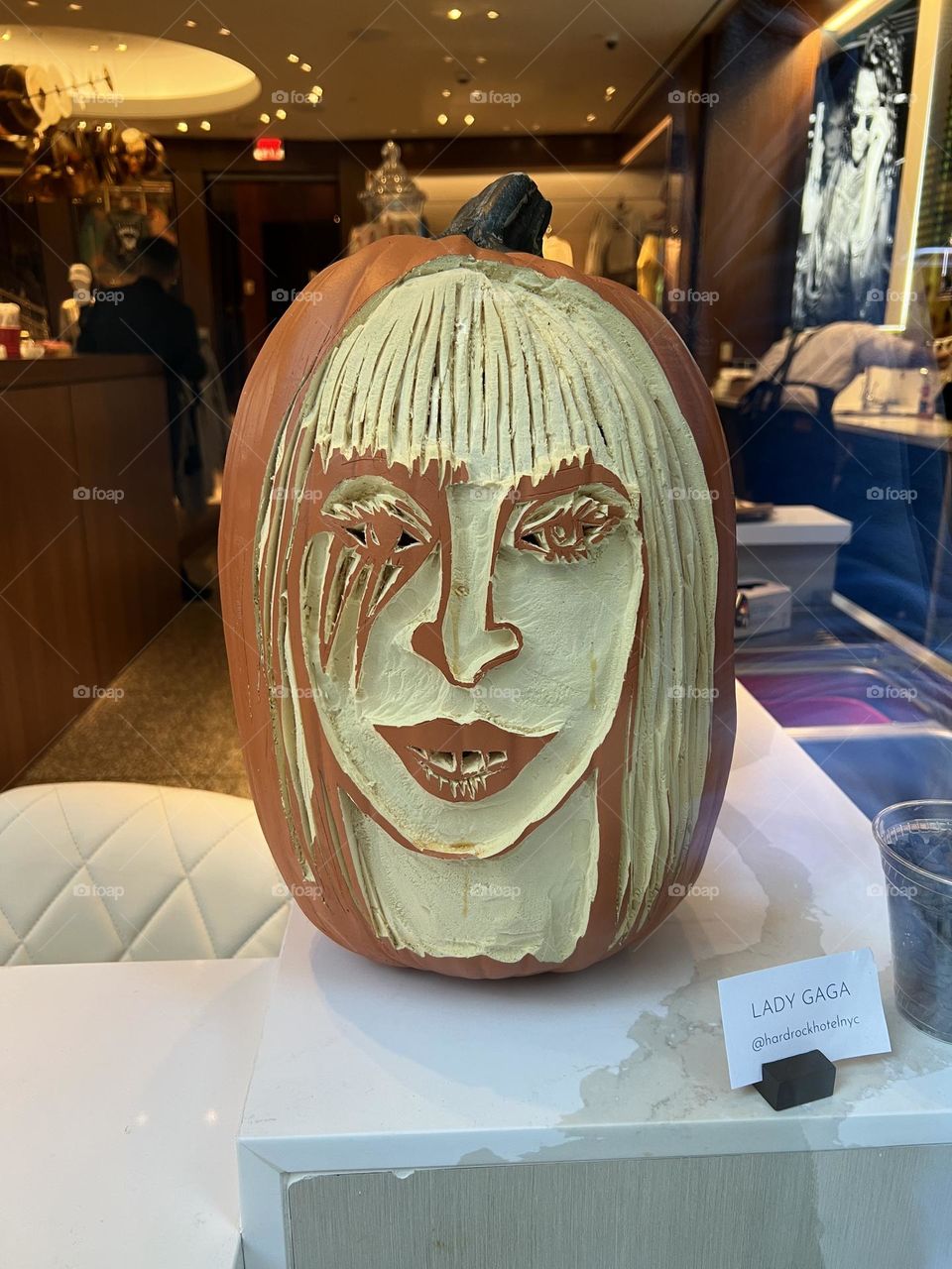 Halloween pumpkin art lady Gaga 