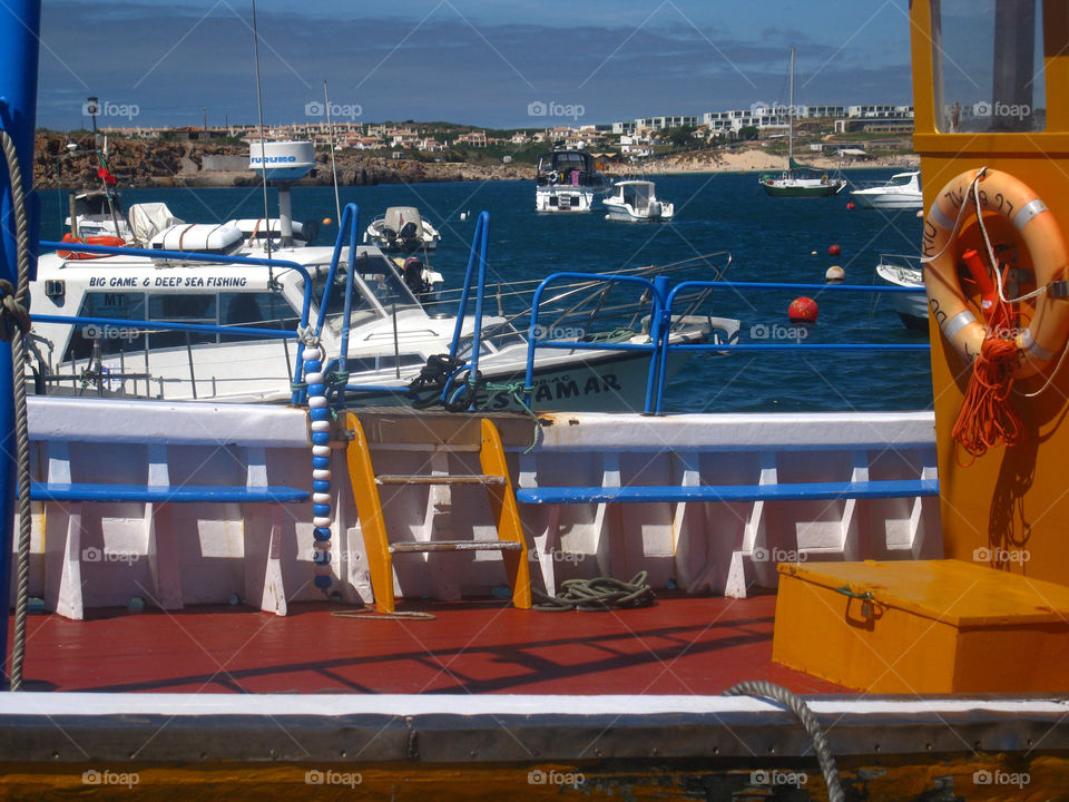 Port and boat in Lagos in Portugal