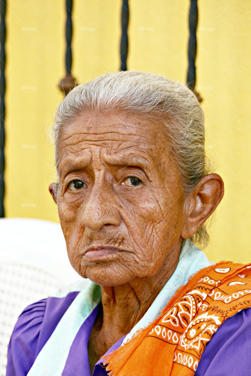 Stern. Most stern face on a female I saw 