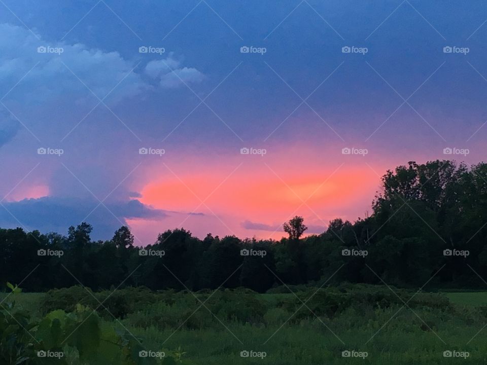 Sunset with thunderclouds