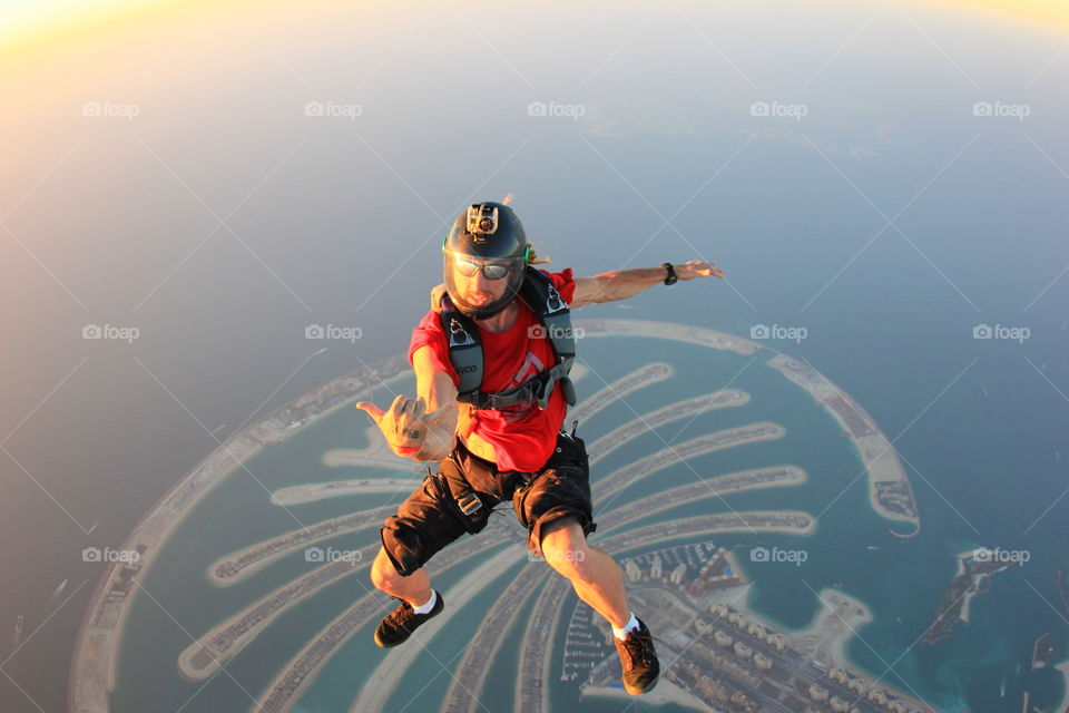 Sit flying over Skydive Dubai
