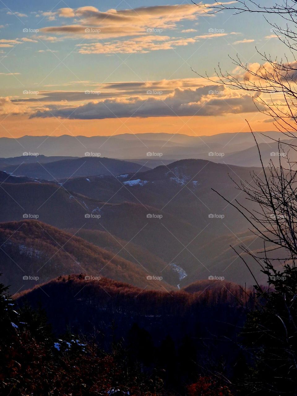 autumn landscape above the mountains