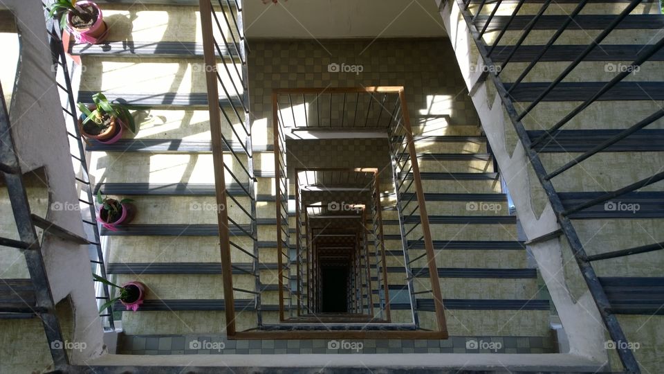 look down from the stairs