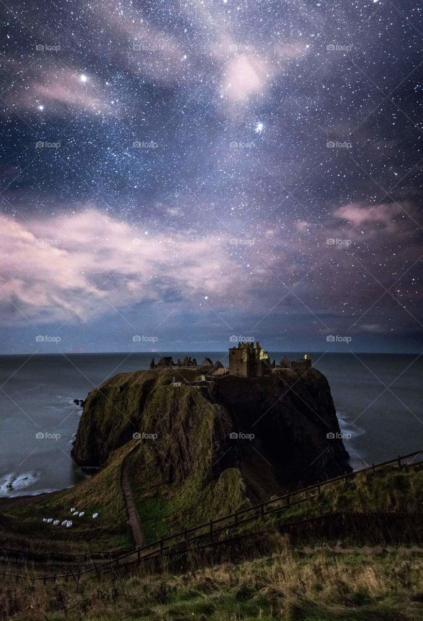 Dunnotar Castle two nights ago at 7pm! Was a very cold night but beautiful sky