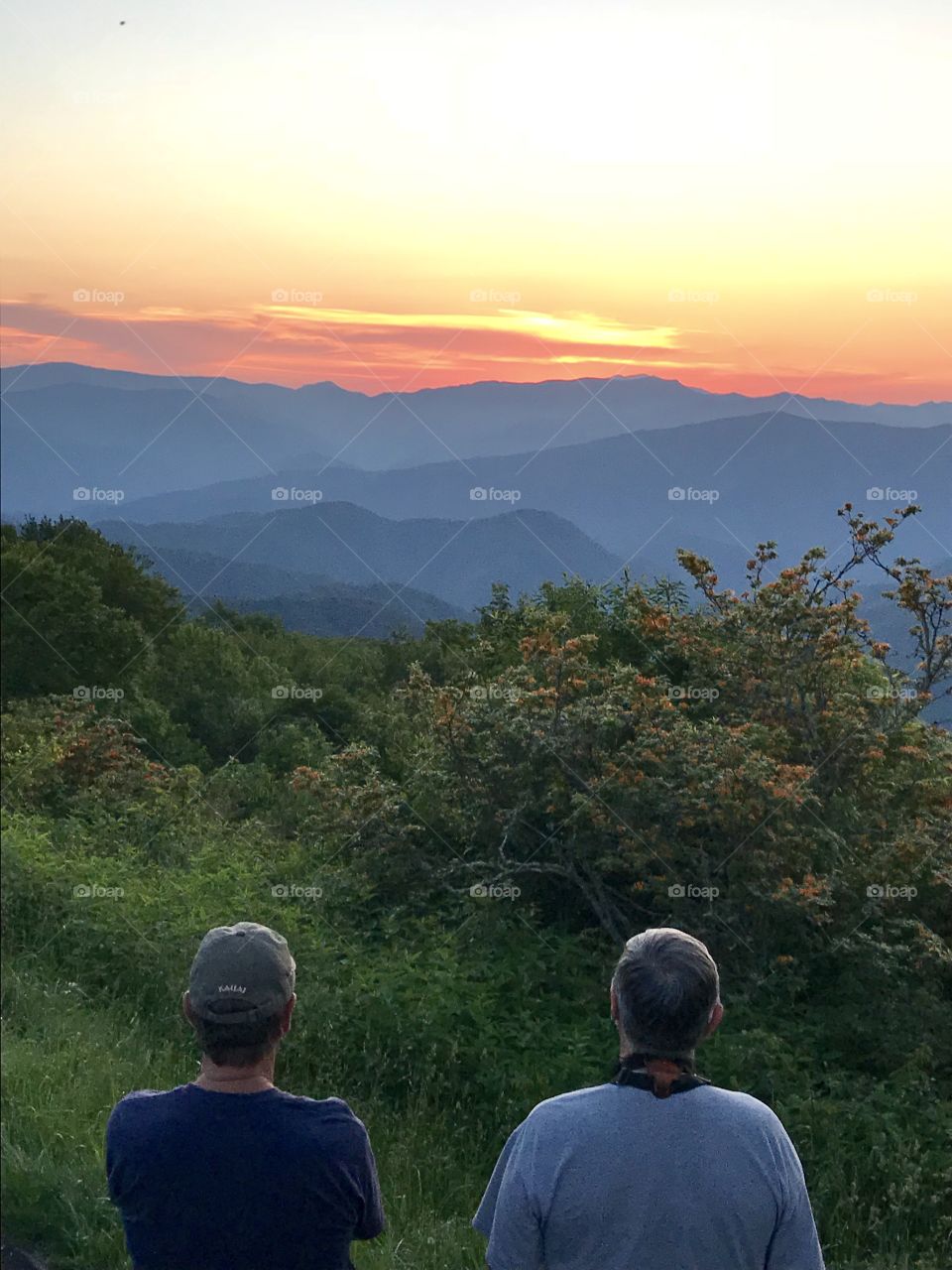 Captivated by the mountain sunset 