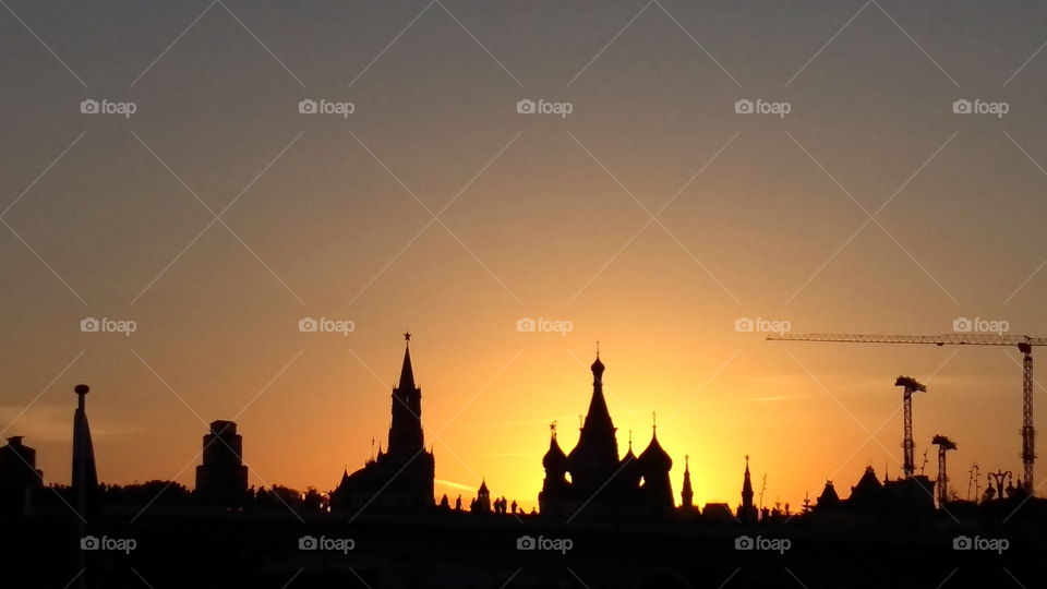 Moscow Kremlin in sunset