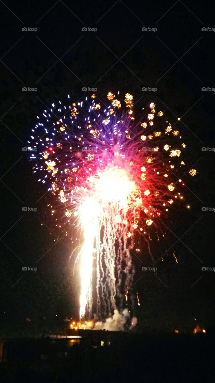 firework celebration off the Capitola, ca wharf