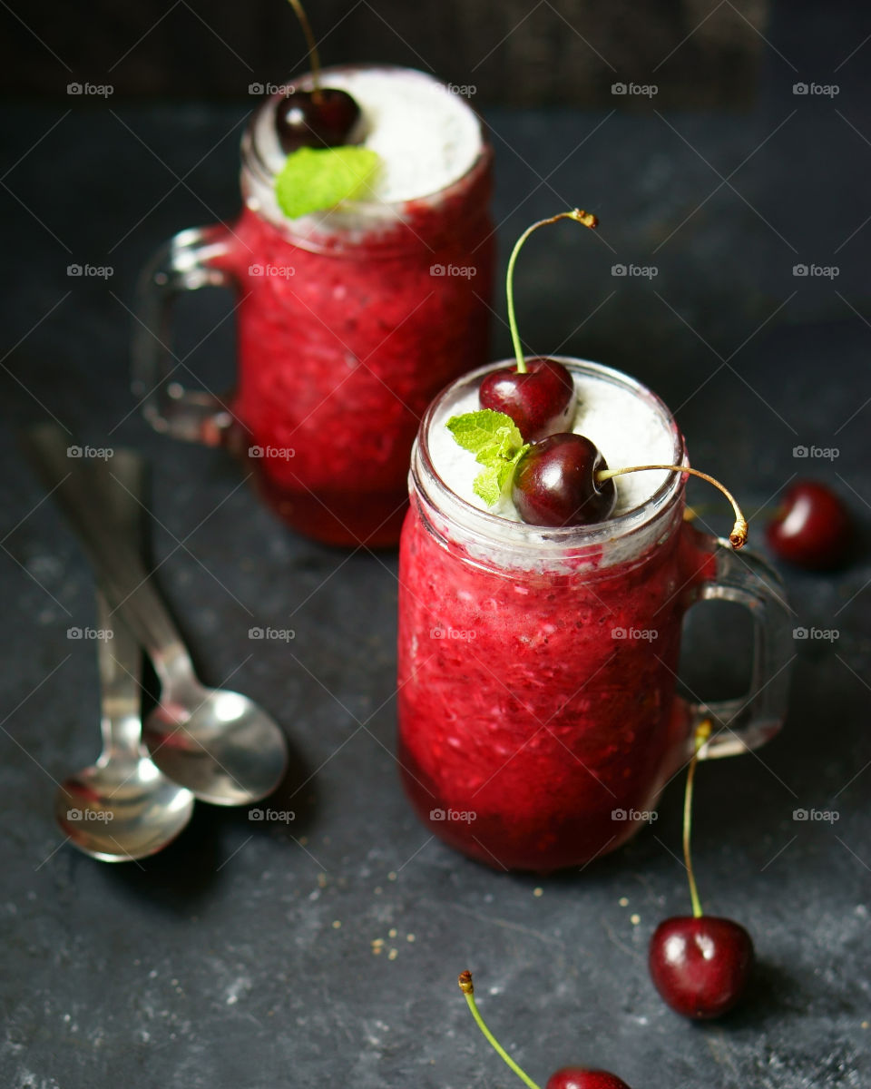 healthy fruit and berries smoothie