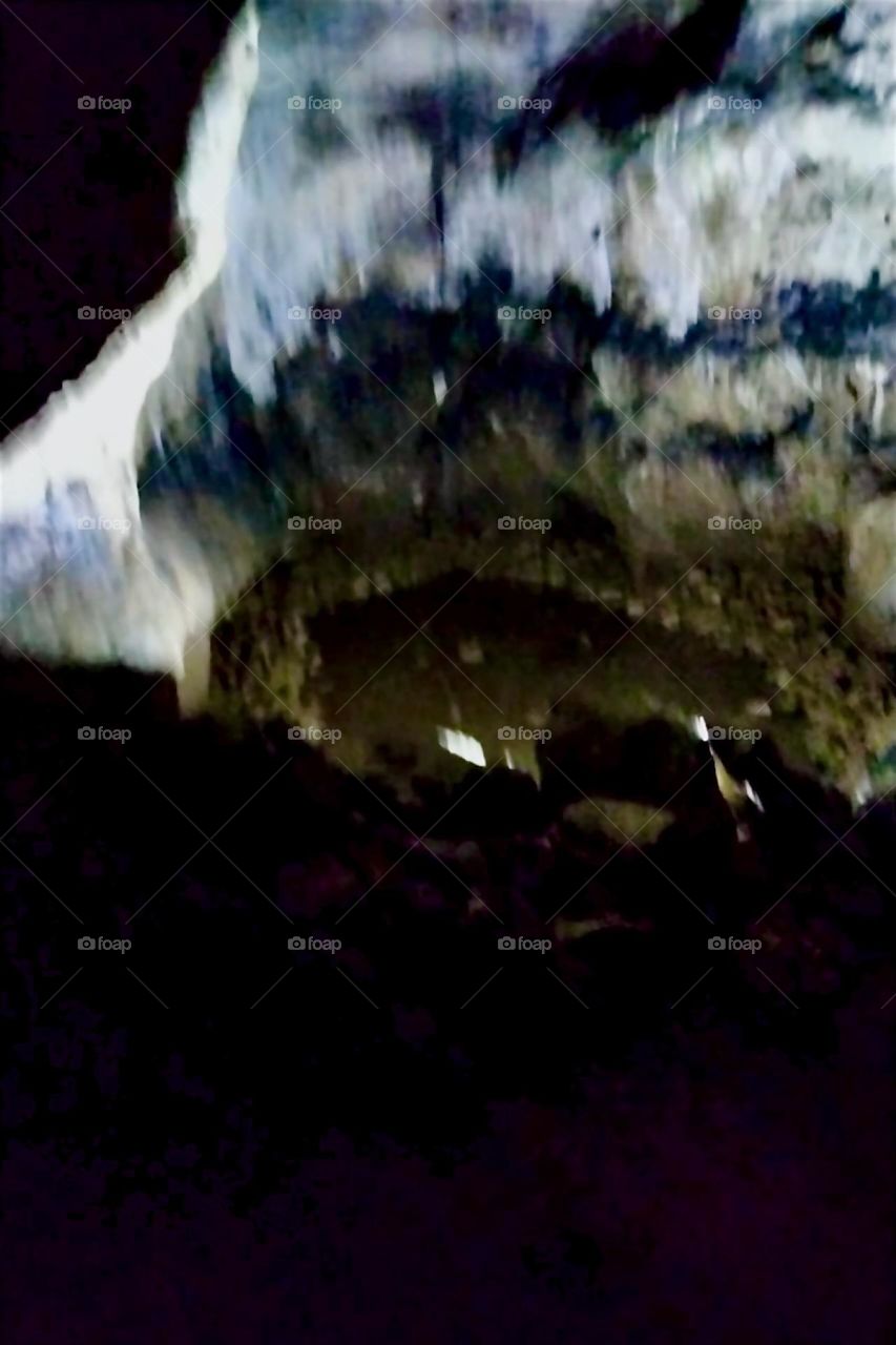 Marbled rocks are in the „Einhornhöhle“, the „Unicorn Cave“ near „Scharzfeld“, „Harz“, „Saxony-Anhalt“ in former „E Germany“. Legend says it formed to save an old wise woman from injust persecution who escaped on a unicorn. 2024. Hypnotic Productions