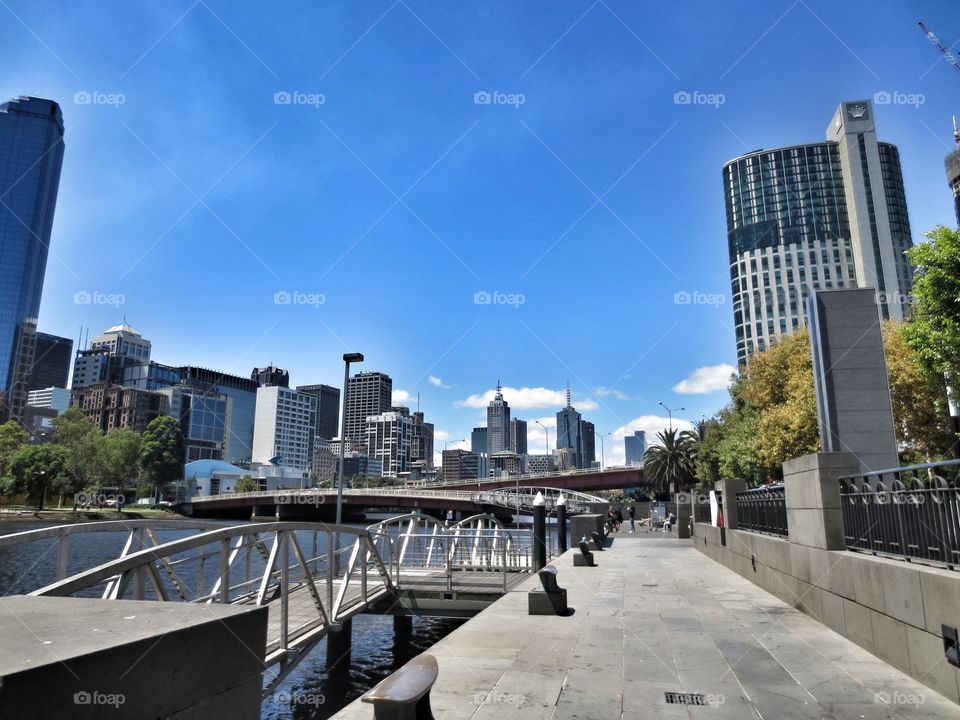 Melbourne Australia City Scape and Canal