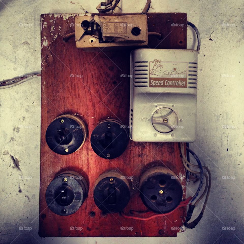 Vintage. A vintage/classic switchboard in a small town in India. 