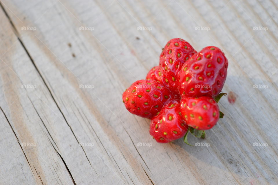 High angle view of strawberry