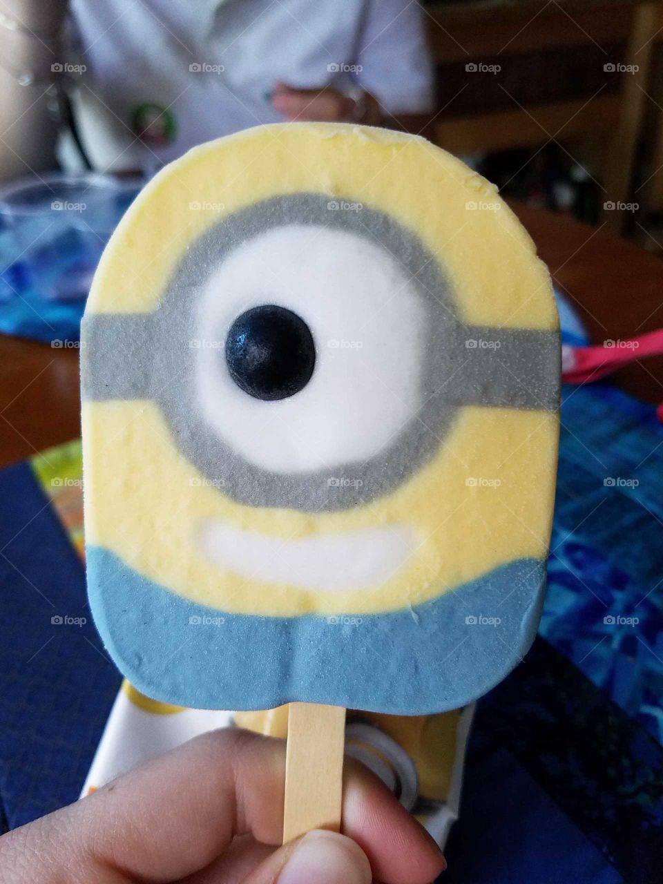 Minion popsicle from an ice cream truck