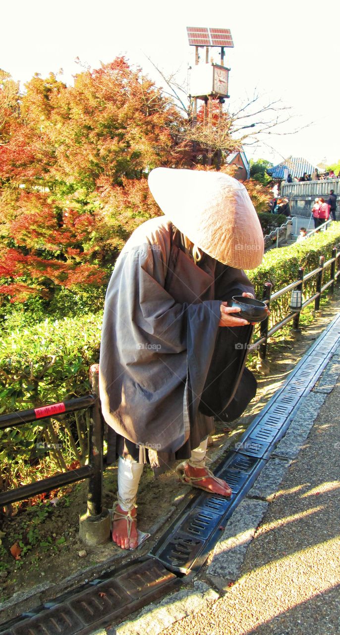 Monk in Kiyumizu-dera, Kyoto, Japan