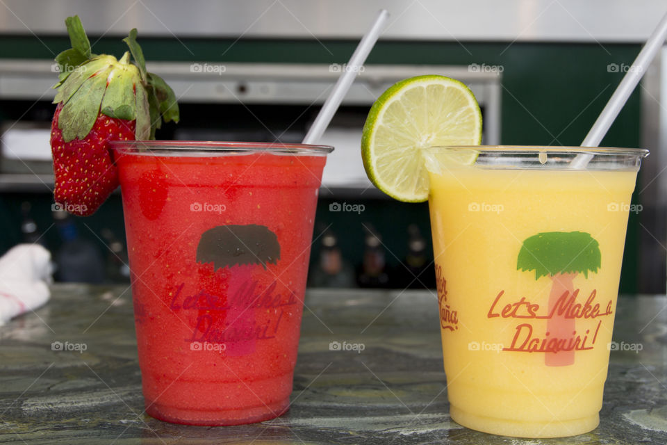 Tropical drinks - strawberry mango - daiquiri 