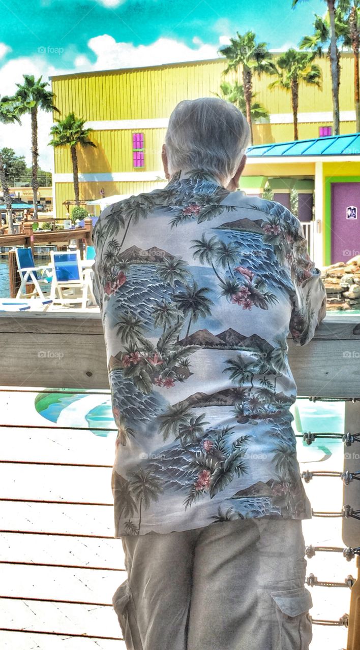 Elderly man on vacation 